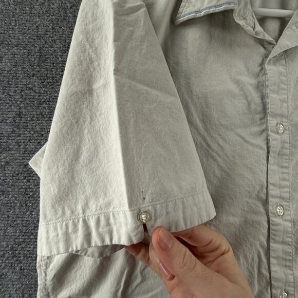 Quiksilver Medium Short Sleeve Gray Surf Pocket Solid Mens Shirt Woven Surf - Picture 12 of 14